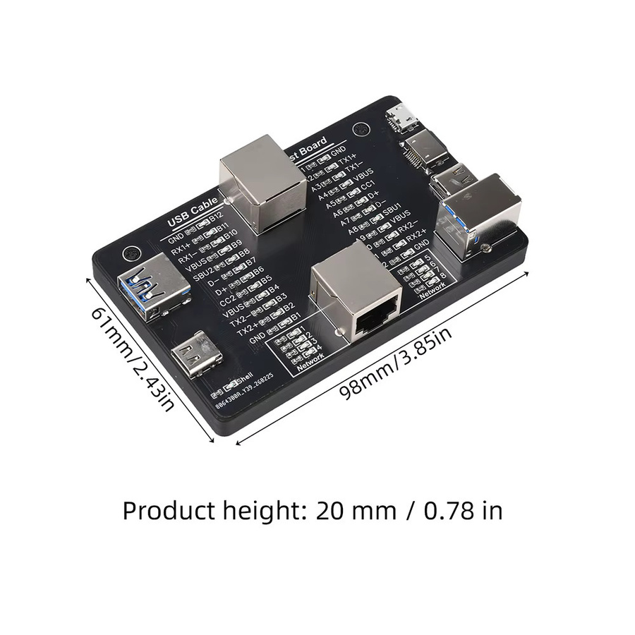 Multifunktionaler Gaqqee Kabeltester für USB-C, Lightning und Micro-B sowie RJ45 in Schwarz - Bild 3