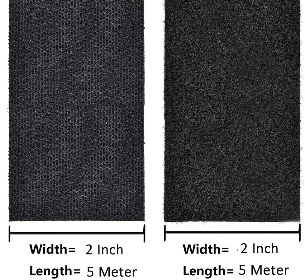 5 Meter Nylon Klettverschlussband Set aus Haken und Schlaufen zum Aufnähen in Schwarz und Weiß ohne Klebstoff - Bild 2
