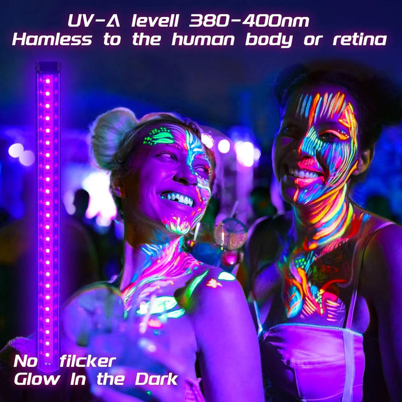UV-Schwarzlicht-Lampenleiste mit Schalter, 385–400 nm, schwarzer Lichteffekt für Party und Deko - Bild 2