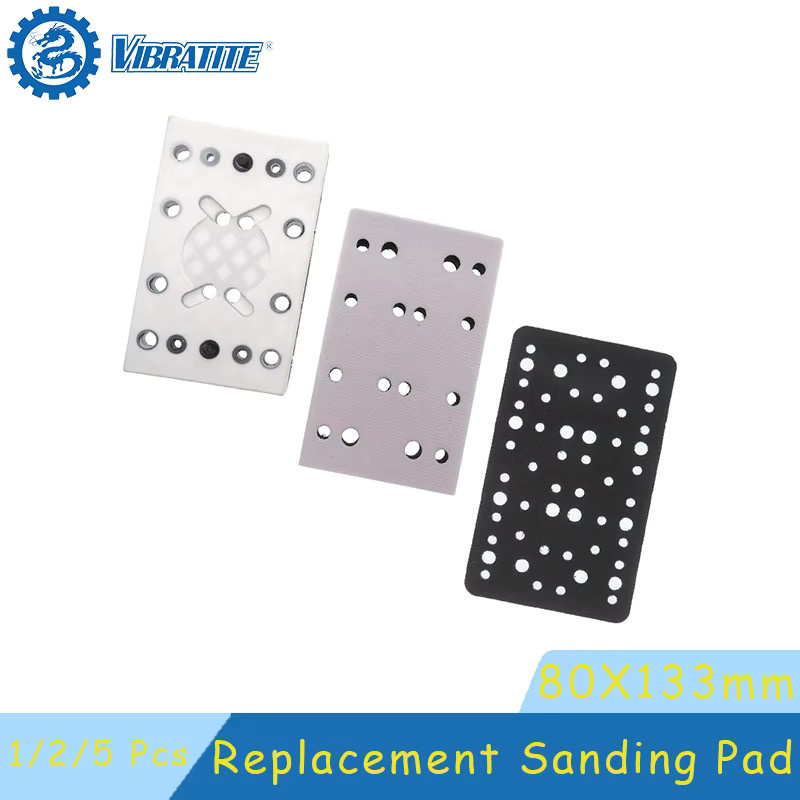 Vibratite Ersatz-Schleifpad Soft Interface Pad Schaumstoffschutzscheibe mit 16/54 Löchern für RS400 LS130 Schleifer, B: 80 mm, T: 133 mm - Bild 1