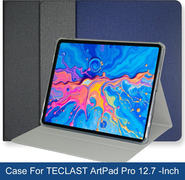 Funda Schutzhülle für Teclast ArtPad Pro 12,7 Zoll 2025 mit Ständer aus PU-Leder in Grau - Bild 1