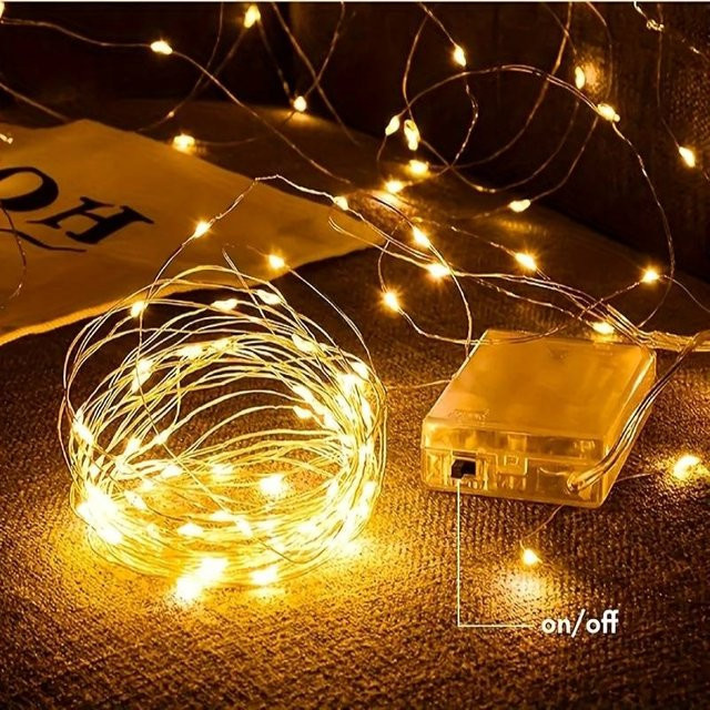 OKAL RED EAST LED-Lichterkette aus Kupferdraht mit Batteriebetrieb für Weihnachts-, Hochzeits- und Partydekoration - Bild 1