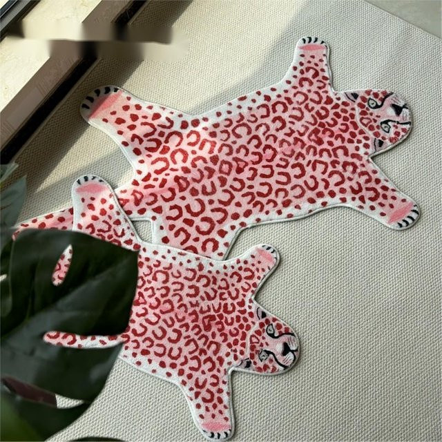 VIKAMA Kunst-Kaschmir-Teppich in Pink, unregelmäßiges Design, rutschfest und weich für das Wohnzimmer oder Kinderzimmer - Bild 1
