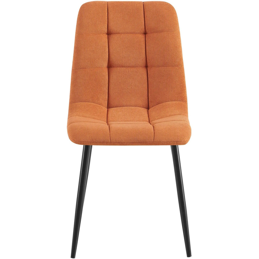 2er Set DELUKE FANOR Esszimmerstühle Cord in Orange, moderne Küchenstühle und Wohnzimmerstühle mit Metallgestell, B/T/H: 45 x 55 x 84 cm - Bild 2