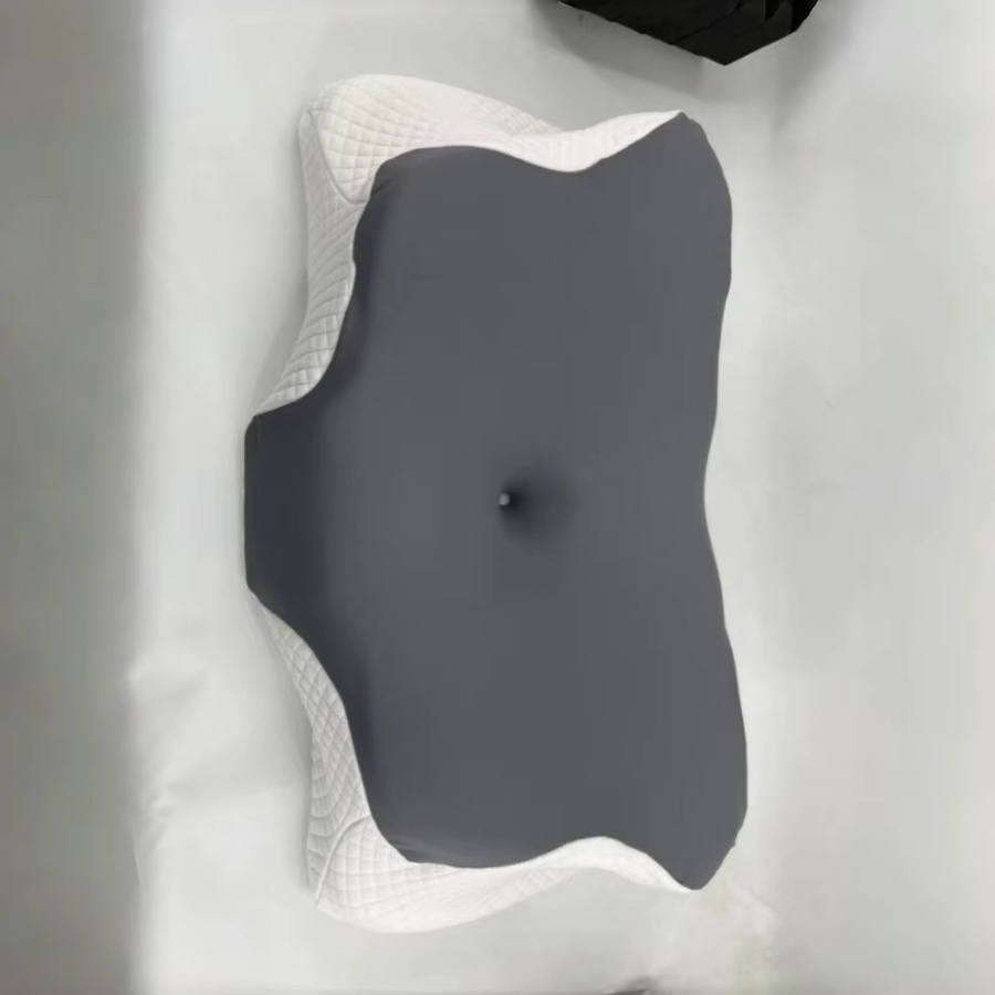 Orthopädisches Sommer-Kühlkissen aus Memory Foam in Grau als Schmetterlings-Nackenkissen zur Entspannung der Halswirbelsäule - Bild 3