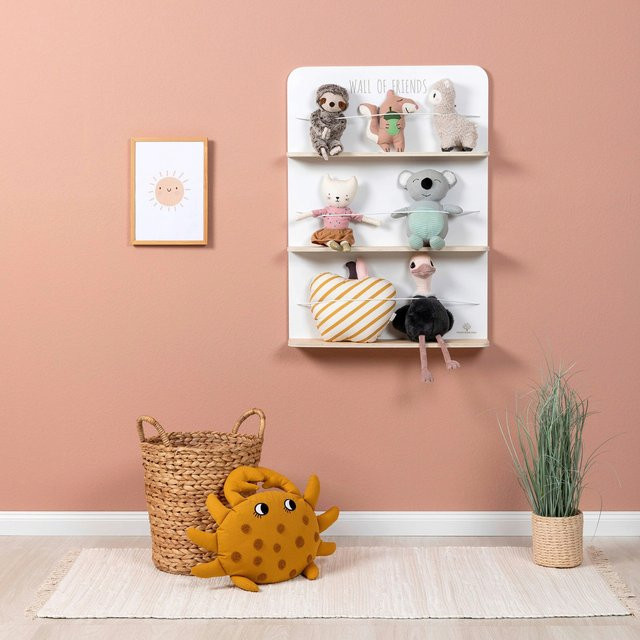 Musterkind Wall of Friends Plüschtier-Regal aus Holz in Weiß, B/T/H: 80 x 10 x 10 cm - Bild 1