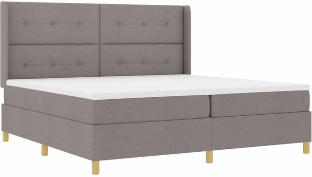 vidaXL Boxspringbett Hybrid mit Matratze und Taschenfederkern in Beige und Grau, B/T/H: 200 x 147 x 147 cm - Bild 1