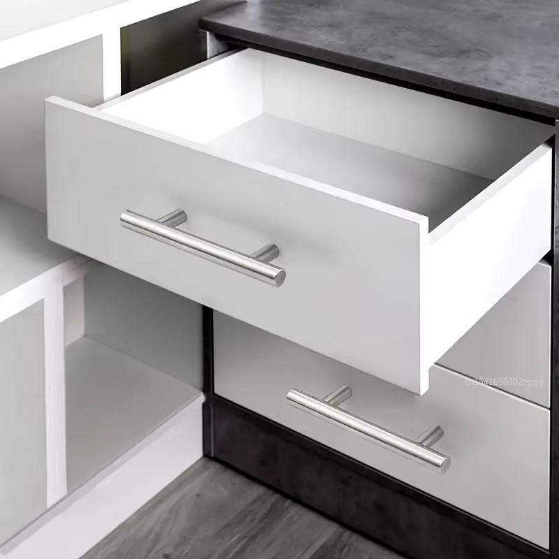 Edelstahl Möbelgriff in Silber, T-förmiger Einlochgriff für Schrank, Tür und Schublade - Bild 2