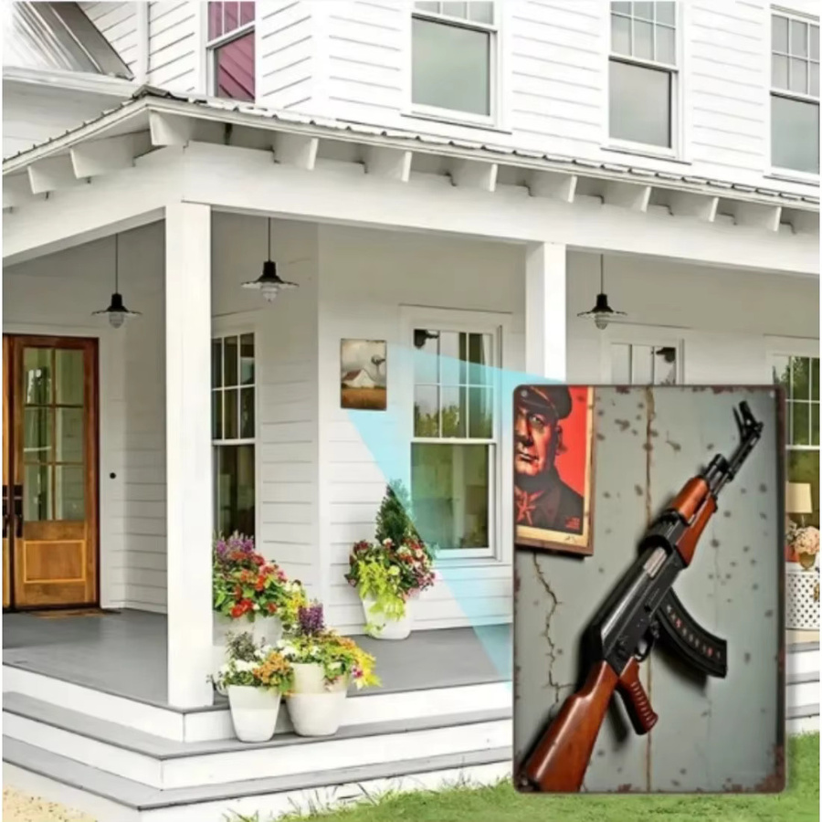 True Man's Toys Militär-Metallschild Retro AK47 Wandkunst-Dekor, B: 20,3 cm, H: 30,5 cm - Bild 3