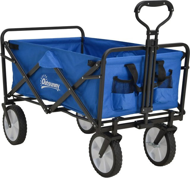 Outsunny Bollerwagen faltbar aus Stahl und Nylon in Dunkelblau B/H/L: 51 x 92 x 107 cm - Bild 1