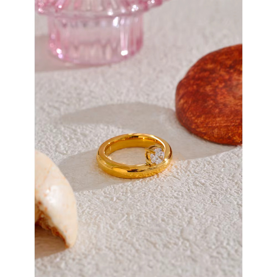 Yhpup Zirkonia-Ring, Edelstahl, Damen - Bild 2