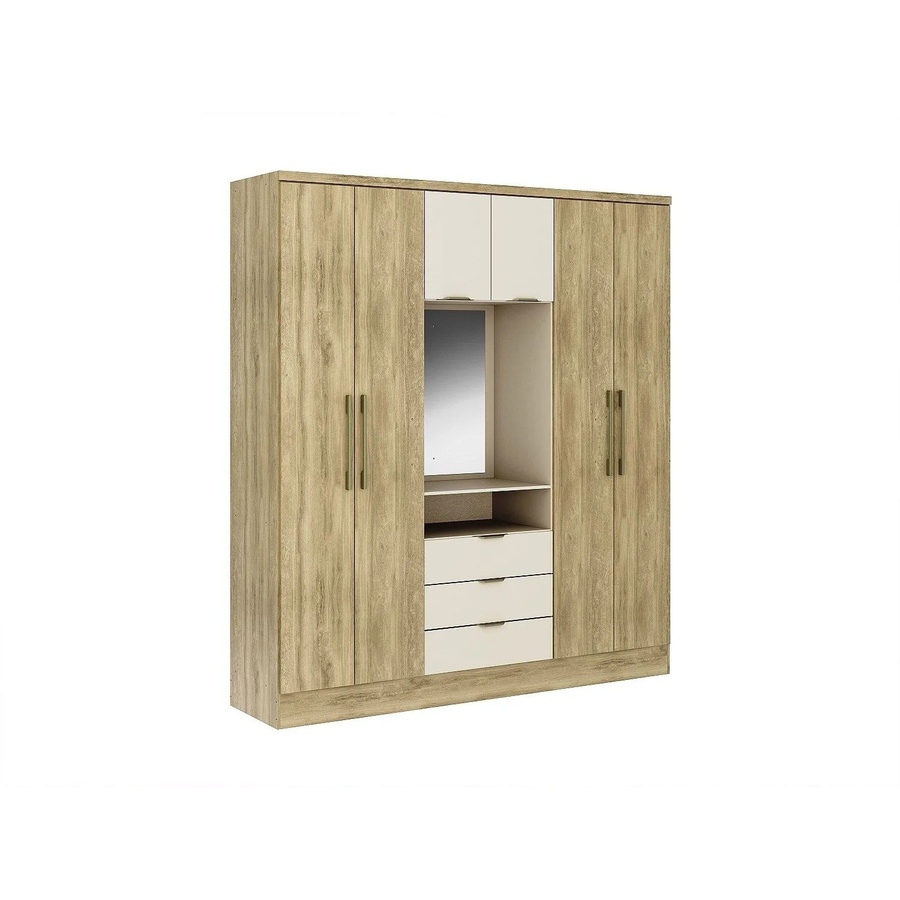 Vente-unique Kleiderschrank Elorio in Beige mit integrierten Schubladen, Breite: 180 cm, Höhe: 206 cm - Bild 2
