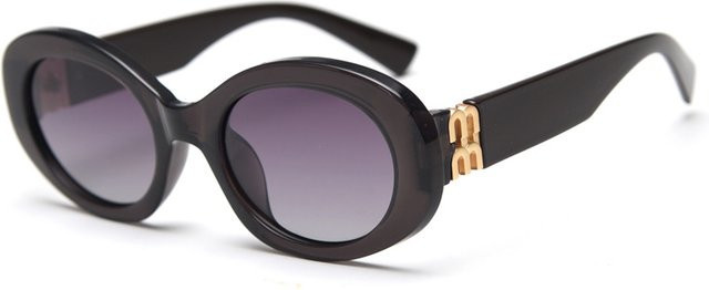 Mercelyn Sonnenbrille, Oval, Vollrand, Kunststoff, Unisex, Schwarz - Bild 1