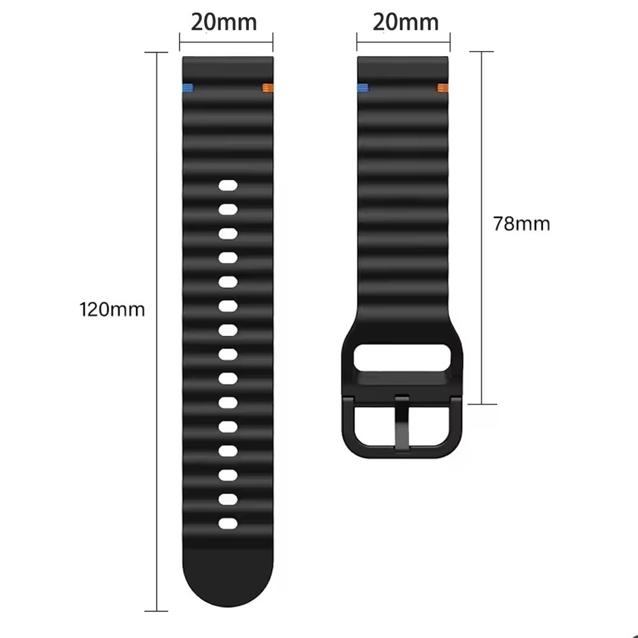 Uhrenarmband Silikon, 20 mm, Unisex - Bild 4