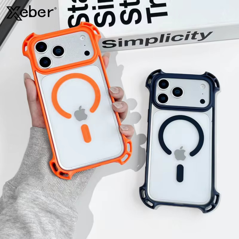 Xeber Magnetische Acryl-Schutzhülle für iPhone 12 bis 17 Pro Max Plus, transparent, mit Anti-Fall-Schutz und MagSafe Kompatibilität - Bild 1