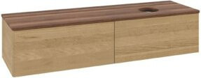 V&B Waschtischunterschrank Antao ohne Frontstruktur in Walnut und Honey Oak, B: 160 cm, T: 50 cm - Bild 1