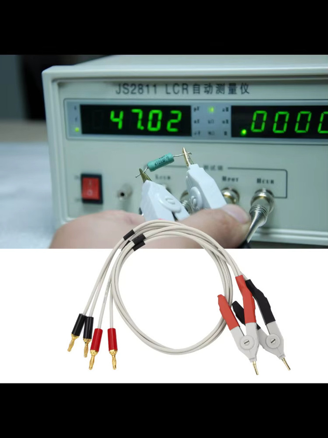 4-Terminal Elektronik Messleitung Low Resistance Test Clip für Digital Bridge Messgeräte, Mehrfarbig - Bild 2