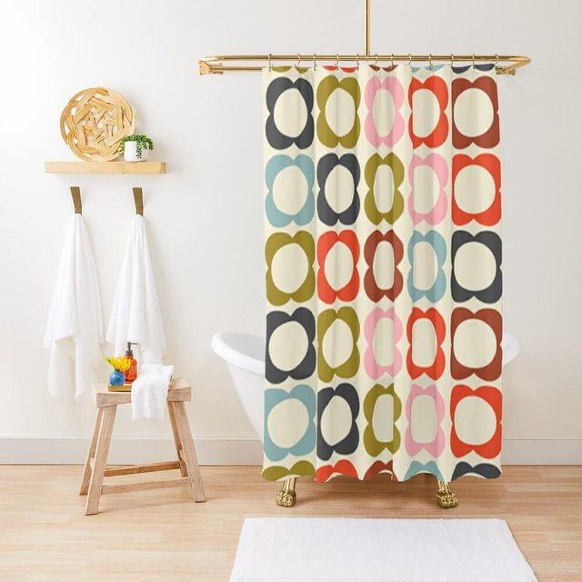 Orla Kiely Duschvorhang Multi Stem in Bunt mit Blumenmuster, Breite: 150 cm, Höhe: 180 cm - Bild 1