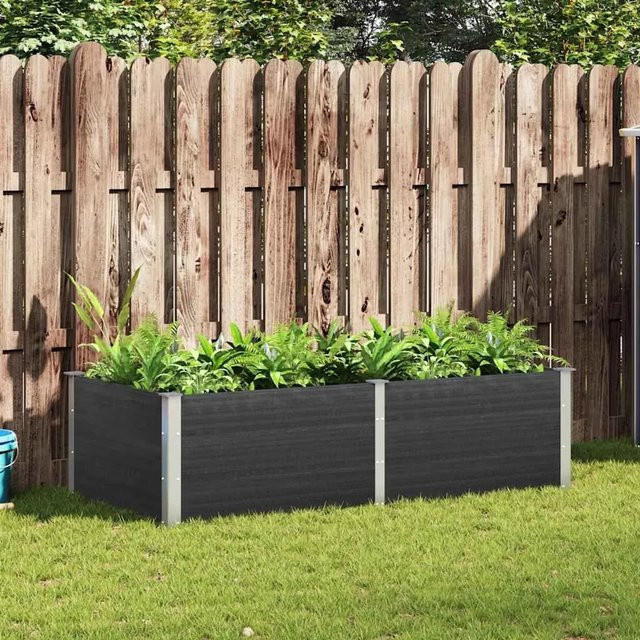 Furnicato Garten-Hochbeet aus WPC und Stahl in Grau, B/T/H: 200 x 100 x 54 cm - Bild 1