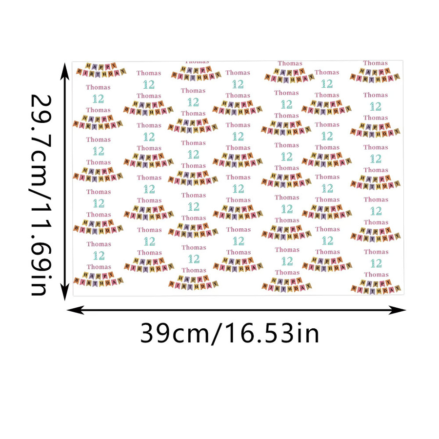Personalisiertes WEIGAO Geschenkpapier Happy Birthday Motiv in Bunt für Erwachsene - Bild 5
