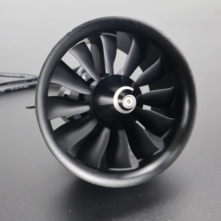 Xfly Model Edf 50 mm 12-Blatt-Culvert-Netzteil 2627-Kv4600 4 s externer rotierender bürstenloser Motor für Jet-Flugzeug-DIY-Lüfter, Schwarz - Bild 2
