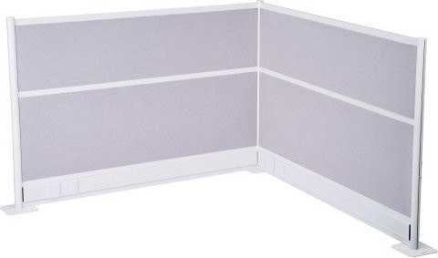 VEVOR 2er-Pack Sichtschutzwände aus PET und Aluminiumlegierung in Grau, freistehende Raumteiler mit Steckdosenabdeckungen für Büro, Bibliothek und Schule, Höhe: 183 cm, Breite: 122 cm - Bild 1