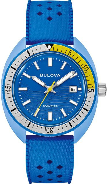 Bulova Herrenuhr Snorkel, Quarz, Keramik, Blau, 41 mm, 10 ATM - Bild 1