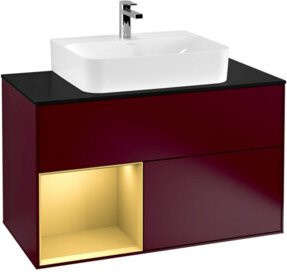 V&B Waschtischunterschrank Finion 100 in Weiß mit Ablageplatte und linkem Regal - Bild 1