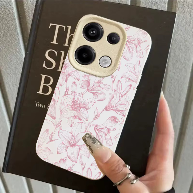 Stoßfeste Silikon Handyhülle mit rosa Lilie und Lichee Muster für Xiaomi 14T Pro 5G, Mi 15, 14, 13 und 13T PRO in Pink und Schwarz - Bild 3