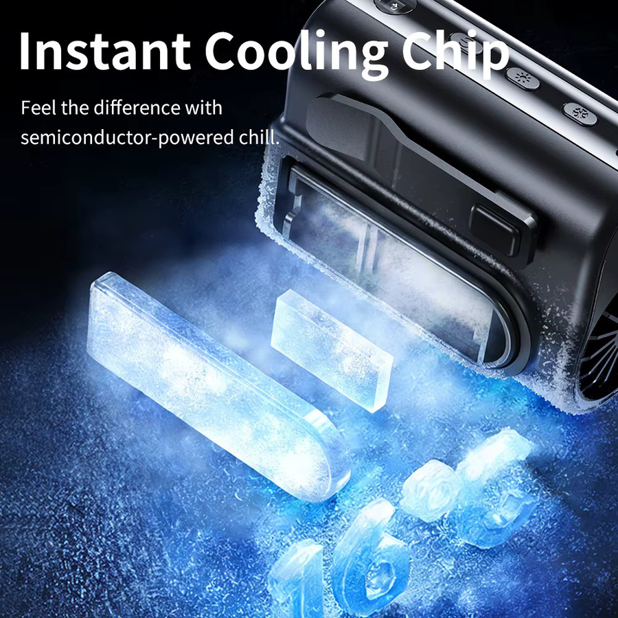 TENGKESi 3-in-1 Mini Taillenclip-Ventilator mit Halbleiter-Kühlung und Licht, Schwarz, 7000mAh, wiederaufladbar - Bild 5