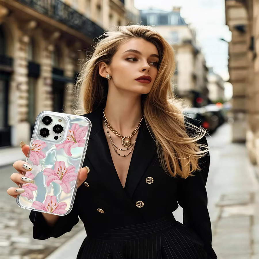 Stoßfeste Handyhülle für Xiaomi Redmi Note 15 14 13 Pro 12 11 9 8 A3 A1 15C 14C 13C mit Lilien-Blumen-Kunstdesign und koreanischem Muster in Multicolour - Bild 3