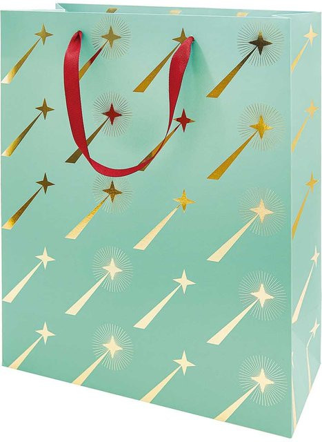 Rico Design Paper Poetry Geschenktüte Sternschnuppen in Türkis B: 26 cm, H: 32 cm, T: 12 cm - Bild 1