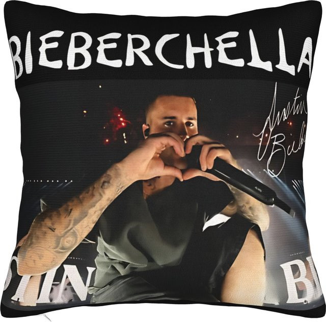 JMG Clothing Kissenbezug Justin Bieber Konzert 2026 Merch Schwarz B/B: 40 x 40 cm - Bild 1