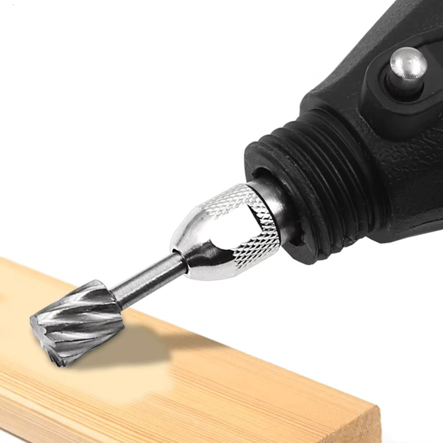 6er Set Mini Bohrer und Fräser mit 3,1 mm Schaft für Holz, Metall und Carving in Silber - Bild 4