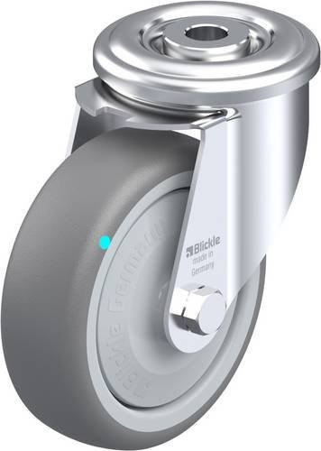 Blickle Lenkrolle LER-TPA 102KFD in Grau und Silber mit 100 mm Rad-Durchmesser und 110 kg Tragfähigkeit - Bild 1