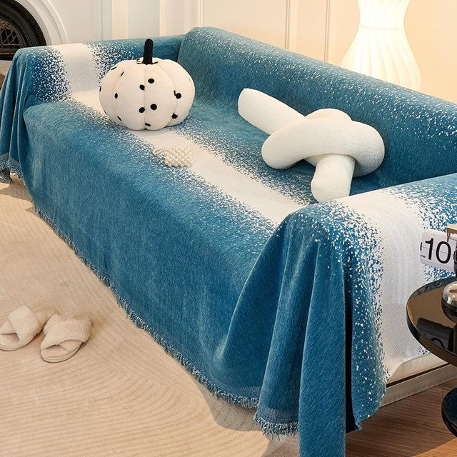 Yiran Furniture Sofabezug aus Chenille und Mikrofaser in Blau, Anti-Katzenkratzer Sofadecke, B/B: 180 x 130 cm - Bild 1