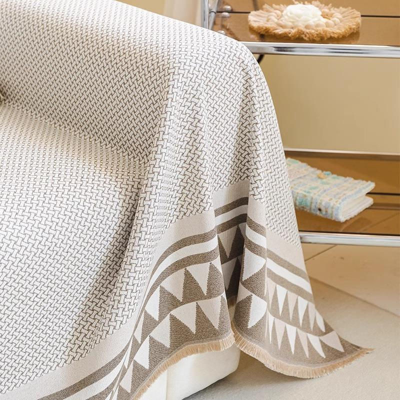 Super Six Chenille Sofaüberwurf mit geometrischem Muster, rutschfest und fleckenabweisend, Breite: 180 cm, Tiefe: 130 cm - Bild 3