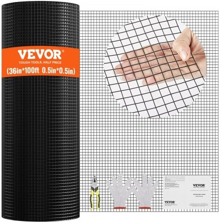 VEVOR Volierendraht Vinylbeschichtet, Maschendrahtzaunrolle für Hühnerstall, Kaninchen- und Geflügelgehege, B/H: 91 x 3048 cm - Bild 1