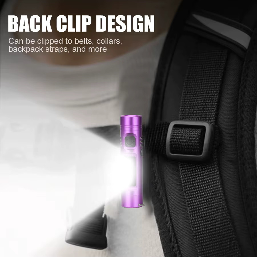 Heinast Wiederaufladbare Mini-Taschenlampe aus Aluminiumlegierung mit Magnet und RGB-Notfall-Flutlicht in Multicolour - Bild 3