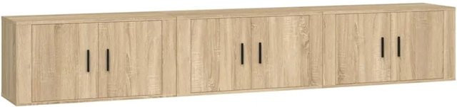 vidaXL TV-Wandschränke Set 3 Stück Sonoma Eiche, B/H/T: 80 x 34,5 x 40 cm - Bild 1