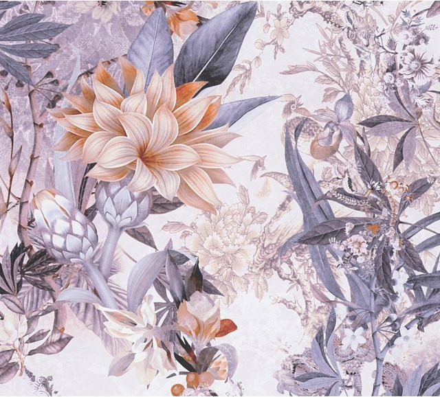 A.S. Création Vliestapete Blumenoptik Floral in Weiß und Grau mit mattem Finish - Bild 1