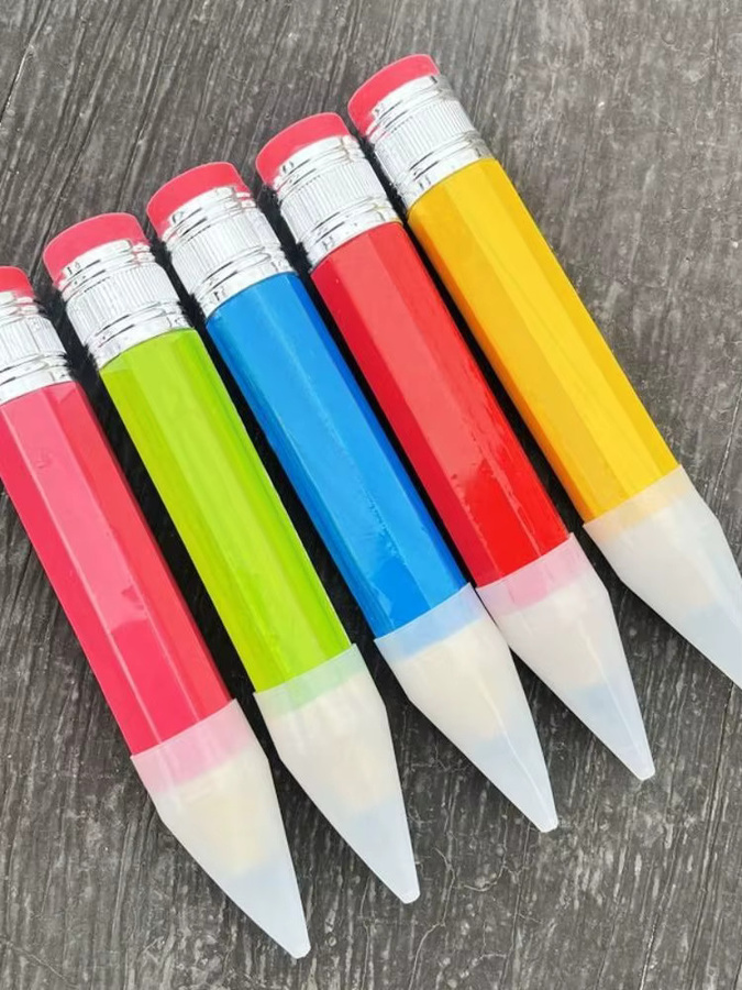 Großer Riesenstift aus Holz mit Radiergummi in Grün, Länge: 35 cm - Bild 5