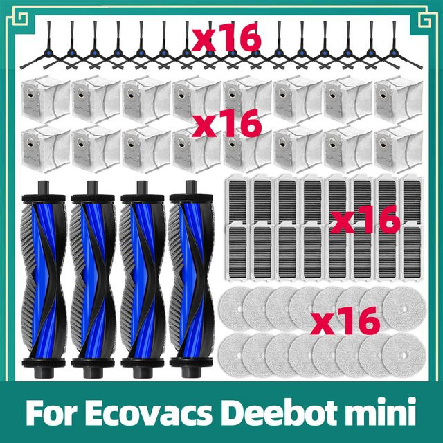 OSSIEAO Ersatzteil-Set für Ecovacs Deebot mini: Hauptbürste, Seitenbürste, HEPA-Filter, Wischmopp, Staubbeutel und Abdeckung - Bild 1