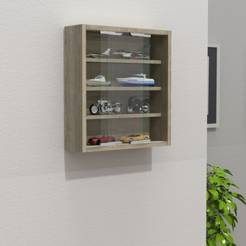 VCM Hängevitrine Agisa in Eiche mit Glas-Schiebetüren, B/H/T: 37 x 40 x 10 cm - Bild 2