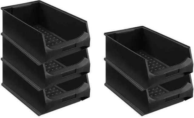 PROREGAL SparSet 5x ESD Sichtlagerboxen Leitfähig Schwarz, H x B x T: 20 x 30 x 50 cm, 21,8 Liter - Bild 1