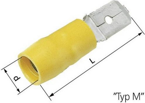 LAPP Flachstecker 63103020 Teilisoliert Blau, Steckbreite: 6,3 mm, Steckdicke: 0,8 mm, 180 Grad, 100 Stück - Bild 1