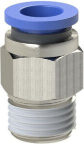 Riegler Gerade Steckverschraubung Blaue Serie aus Messing R 3/8 a. für Schlauch-Ø 14 mm, Blau - Bild 1