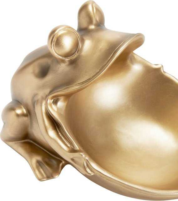 Goldfarbene Schale Impressionen aus Polyresin, Durchmesser: 27,0 cm, Höhe: 17,0 cm, Breite: 18,0 cm - Bild 1