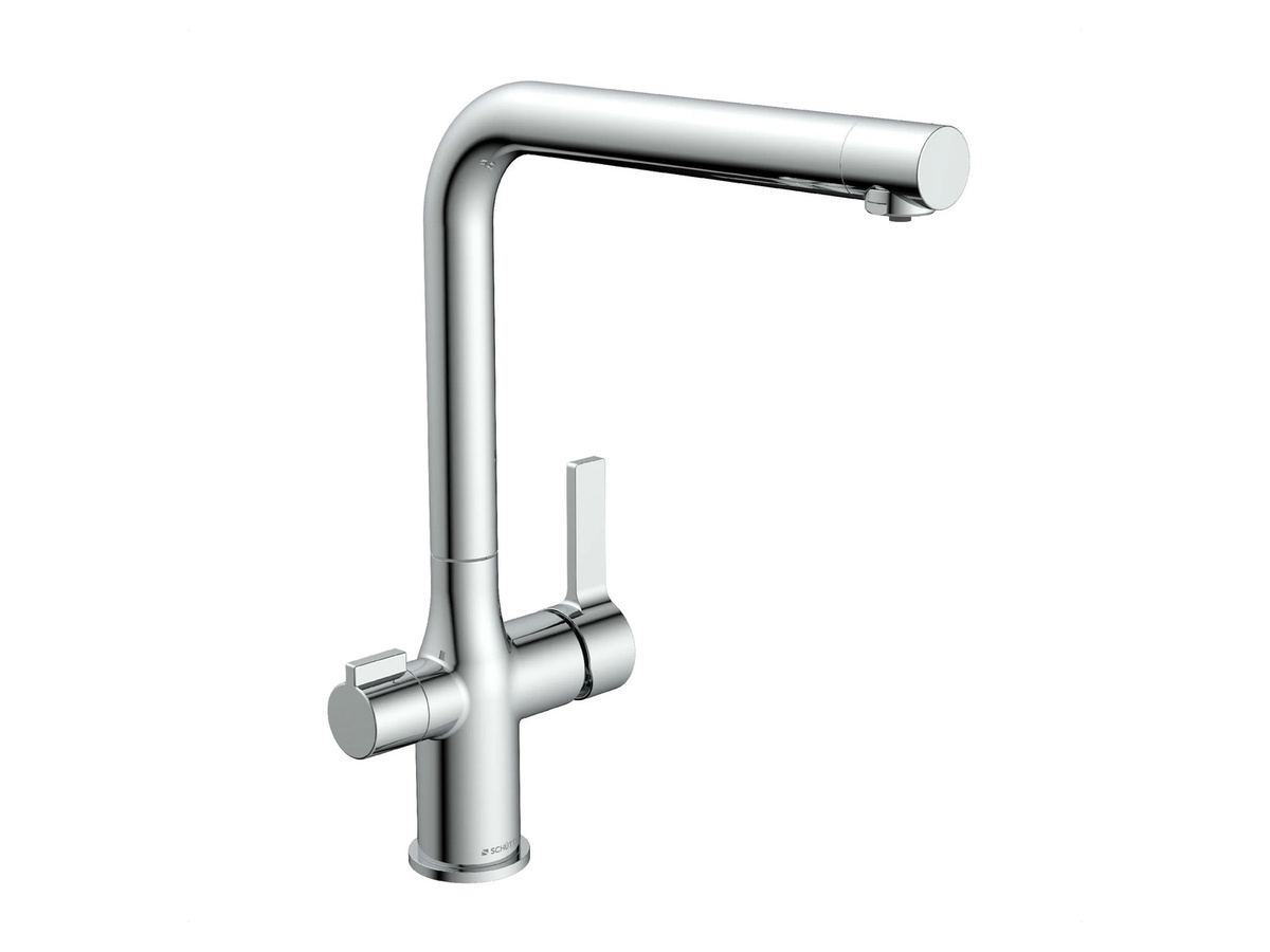 SCHÜTTE Küchenarmatur mit Aquastar Pro Filtersystem, Einhebelmischer mit Spritzfunktion und Schwenkauslauf, Chrom - Bild 2