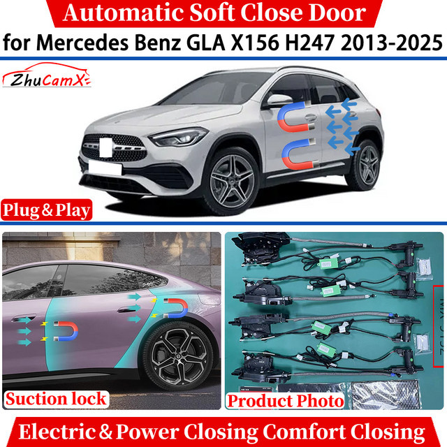 ZhuCamX Automatisches Soft-Close-Türsystem für Mercedes Benz GLA X156 2013-2020 in Schwarz - Bild 1